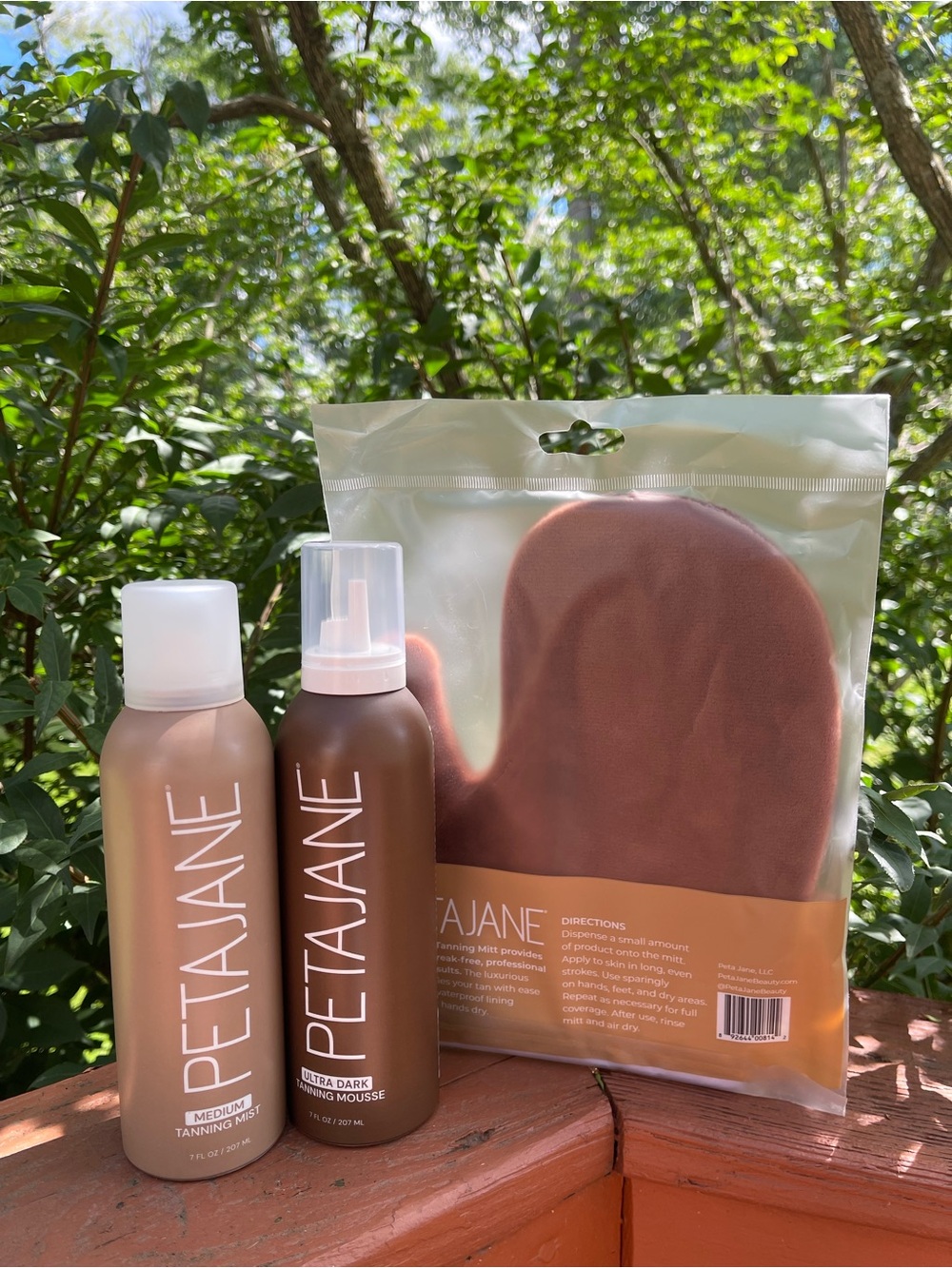 Petajane Medium & Ultra Dark Tanning Mousse Set with Applicator Mitt - Brown